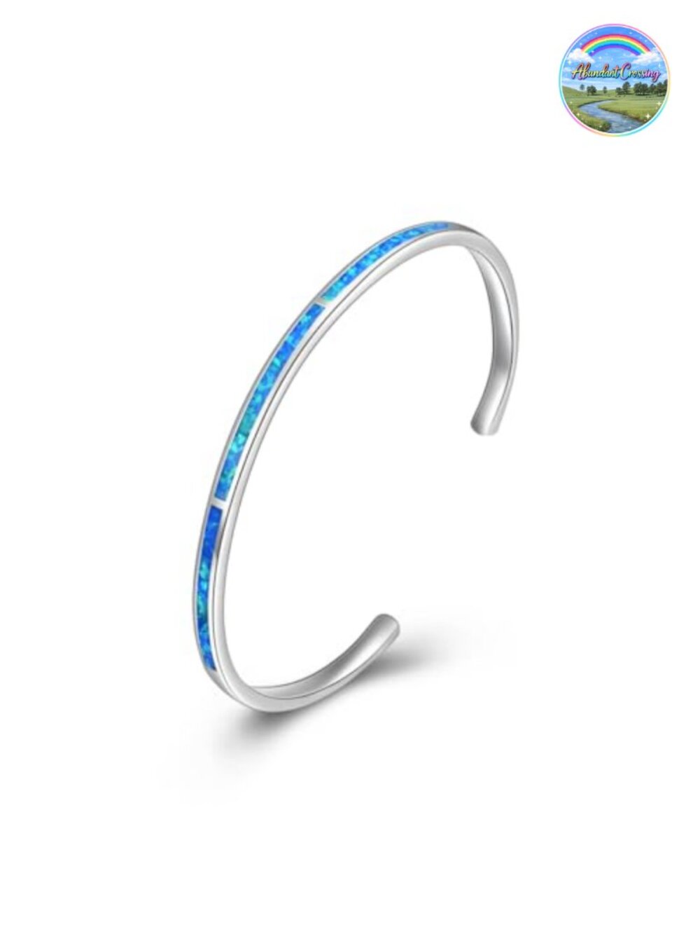 Sterling Silver Opal Cuff Bracelet, Adjustable Bangle for Women, Inspirational